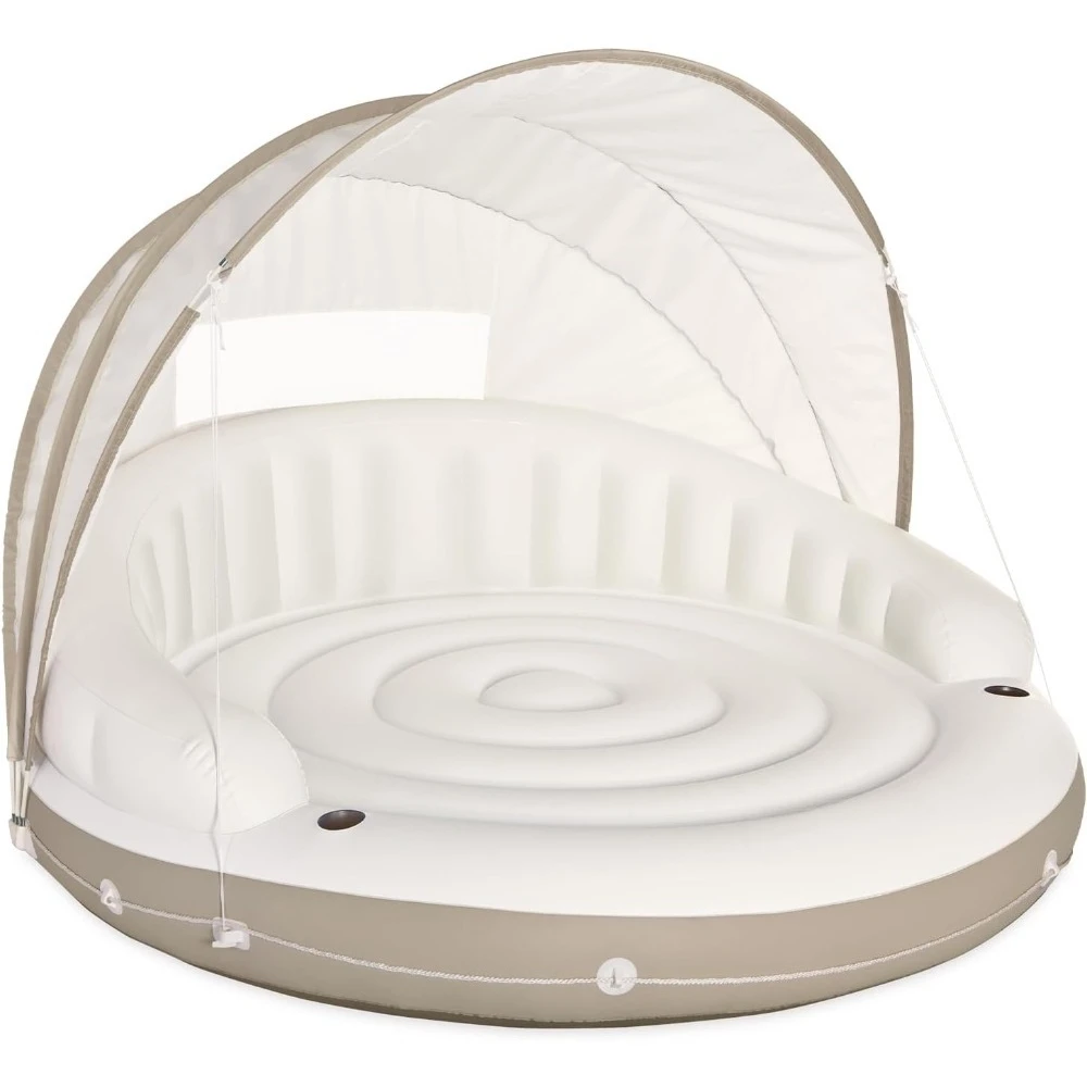 Outdoor Furniture For Pool - Canopy Island Inflatable Pool Float: Comfortable