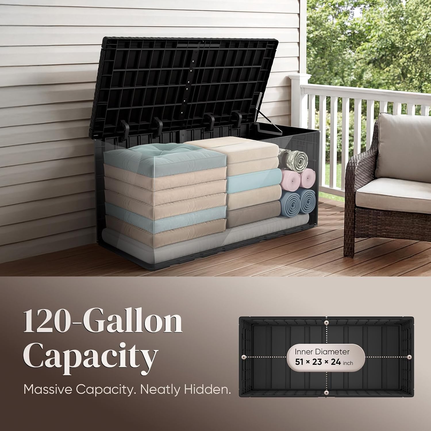 120 Gallon Large Outdoor Stora - Outdoor Furniture For Pool ulasan dan harga