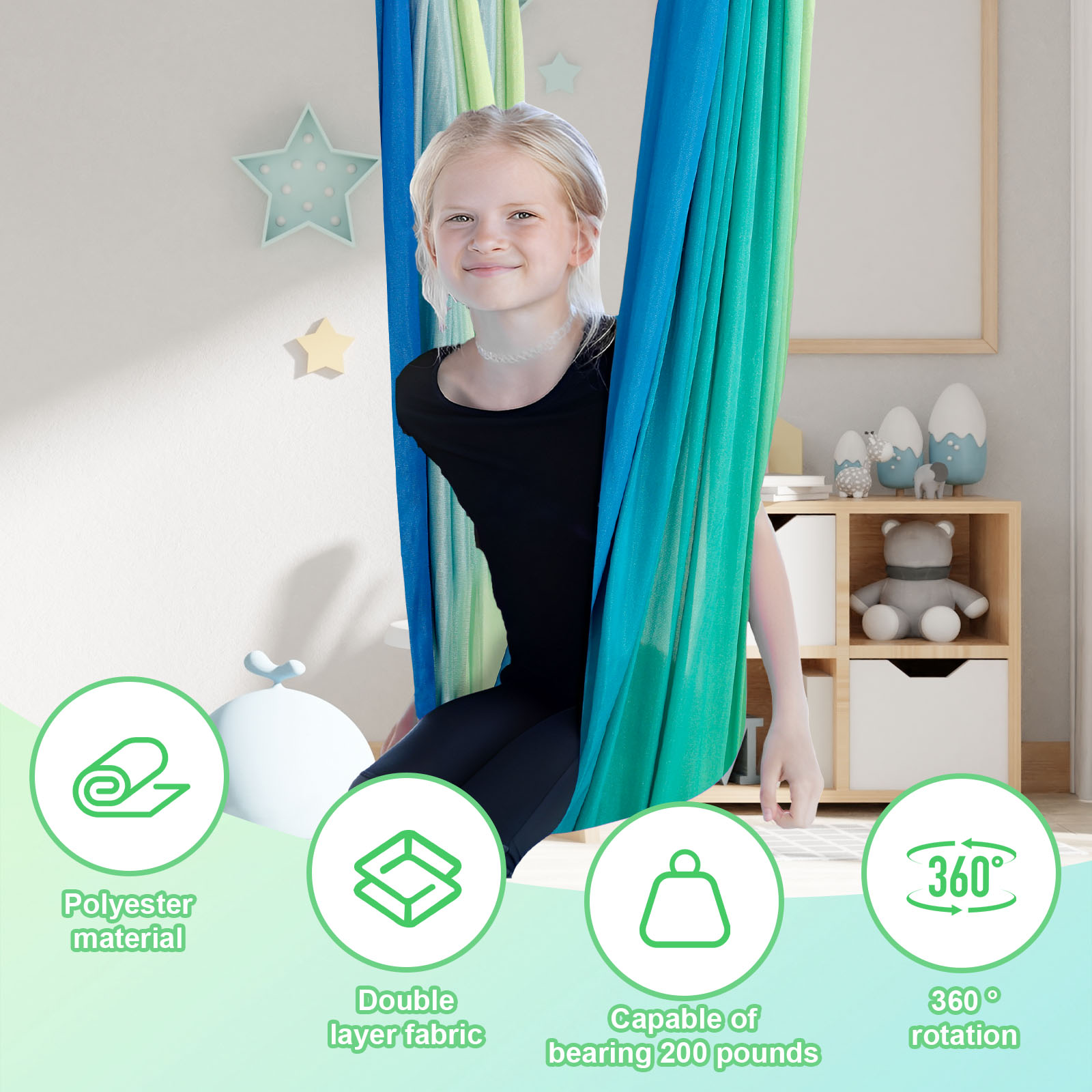 Kids Sensory Swings Double Lay - Outdoor Furniture Kids ulasan dan harga