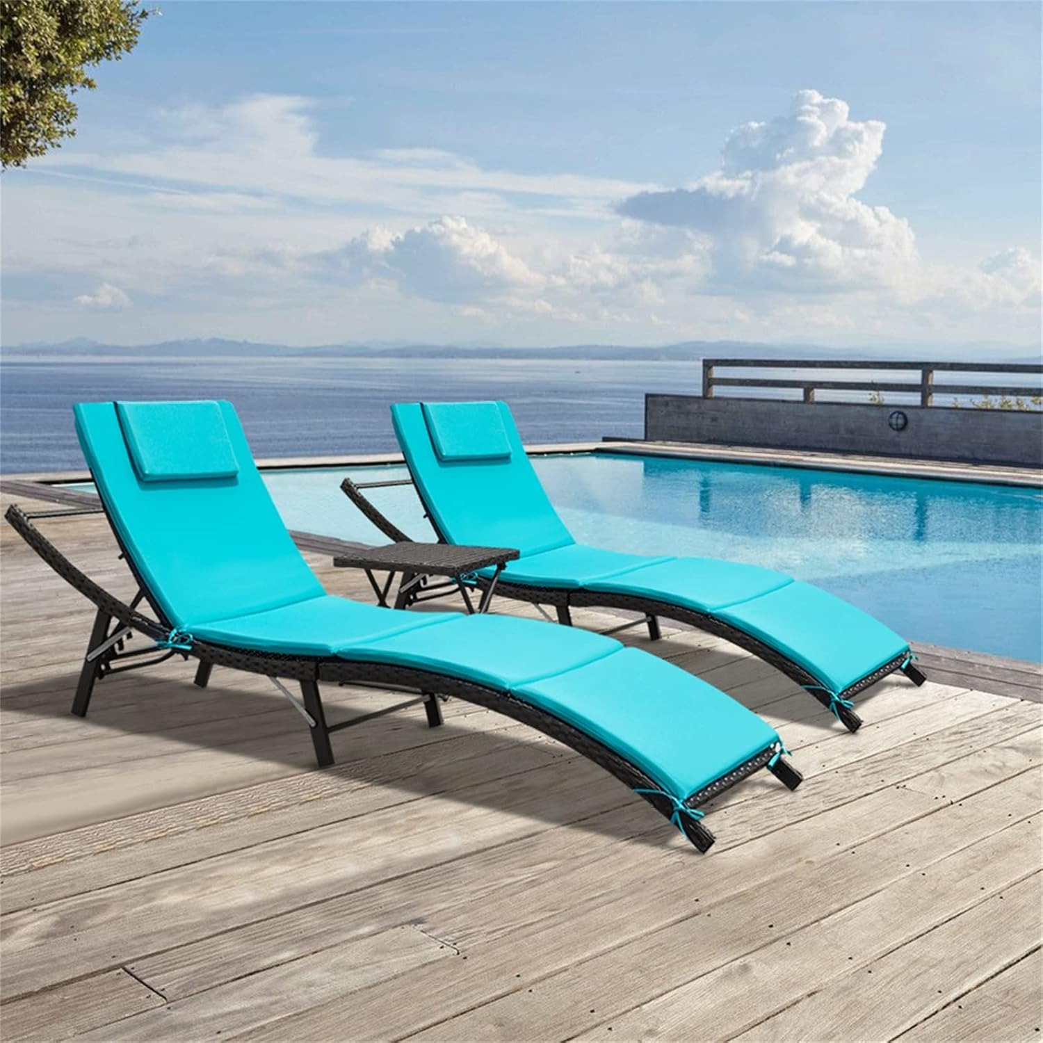 3PCS Patio Wicker Adjustable C - Outdoor Furniture Deals ulasan dan harga