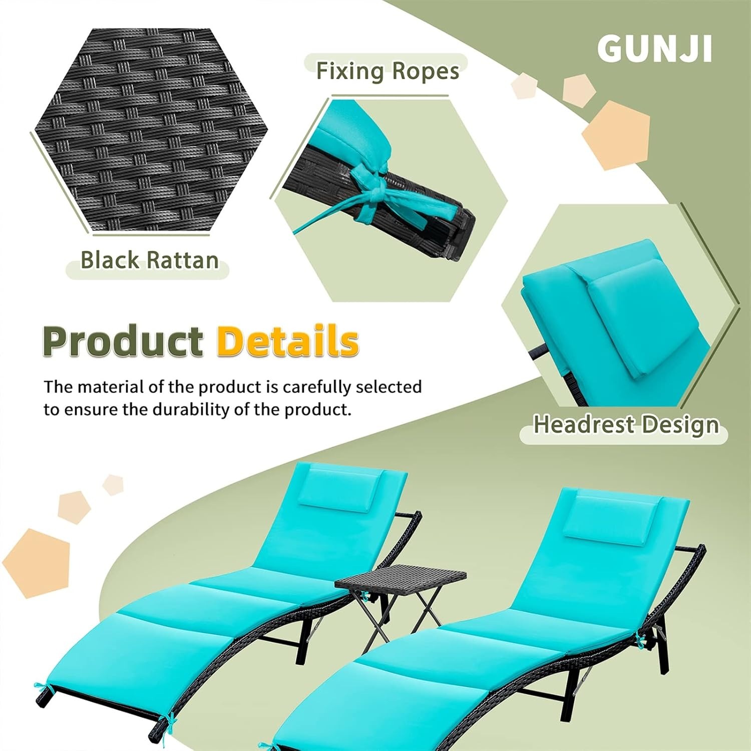 3PCS Patio Wicker Adjustable C - Outdoor Furniture Deals ulasan dan harga