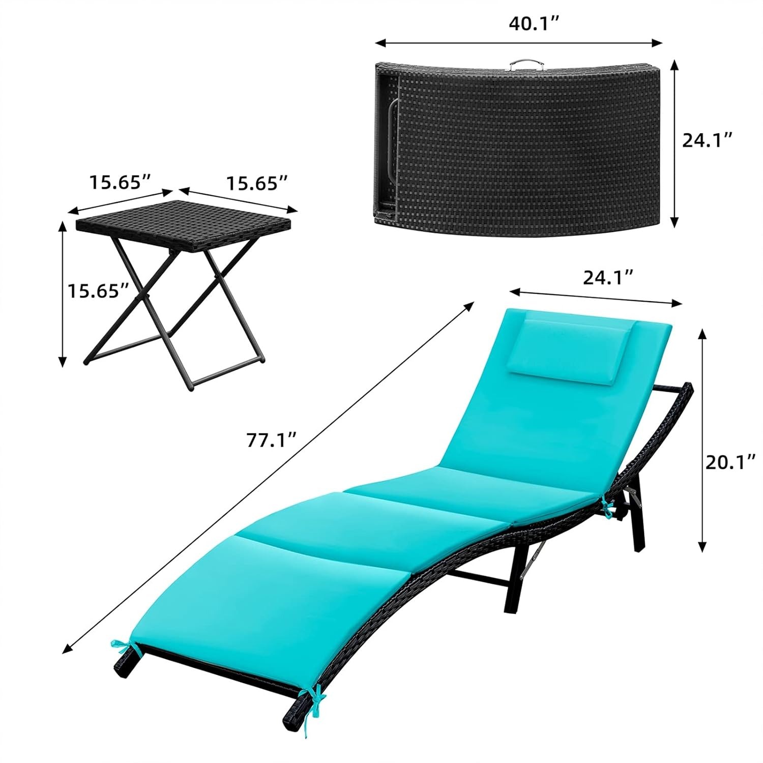 3PCS Patio Wicker Adjustable C - Outdoor Furniture Deals ulasan dan harga