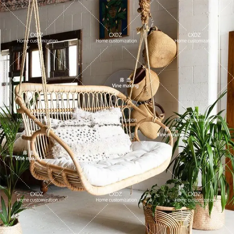 Outdoor Double Hanging Rattan  - Outdoor Furniture In Bali ulasan dan harga