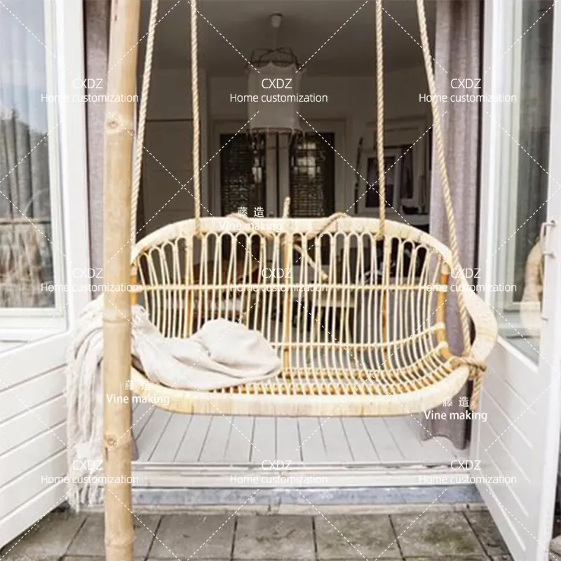 Outdoor Double Hanging Rattan  - Outdoor Furniture In Bali ulasan dan harga