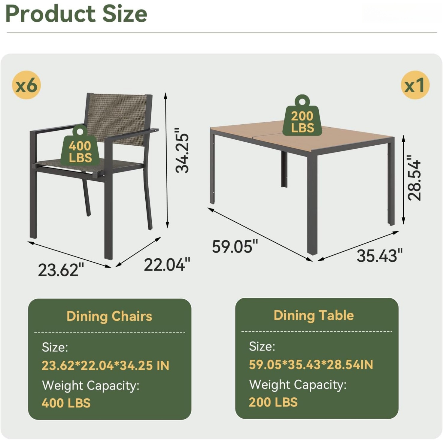 Aoxun 7 Piece Patio Dining Set - Outdoor Furniture Deals ulasan dan harga
